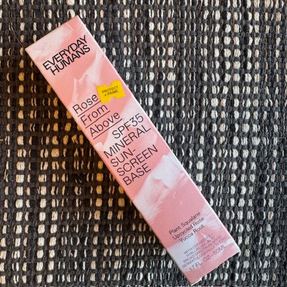 NIB Everyday Humans Rose From Above PROTECT + PRIME SPF35 Mineral Sunscreen Base - Picture 3 of 8